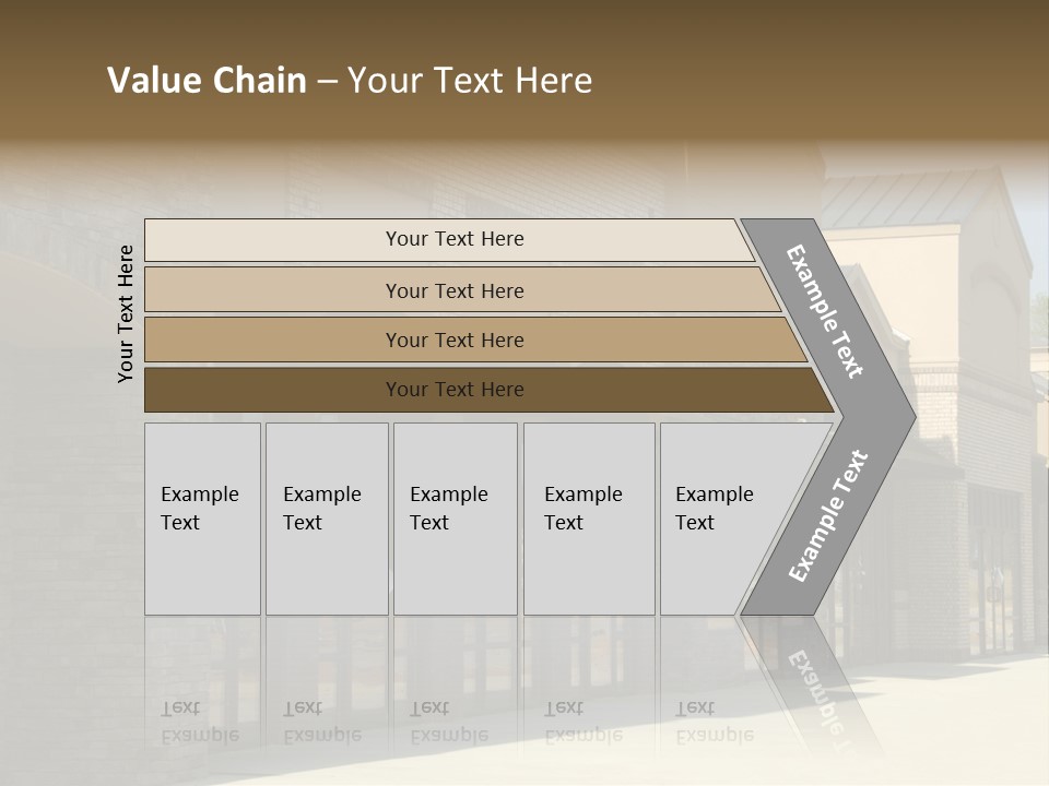 A Row Of Storefronts On A Brick Building PowerPoint Template