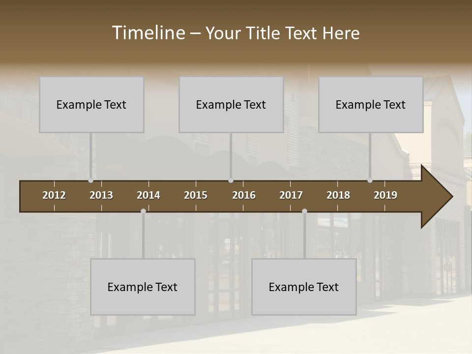 A Row Of Storefronts On A Brick Building PowerPoint Template