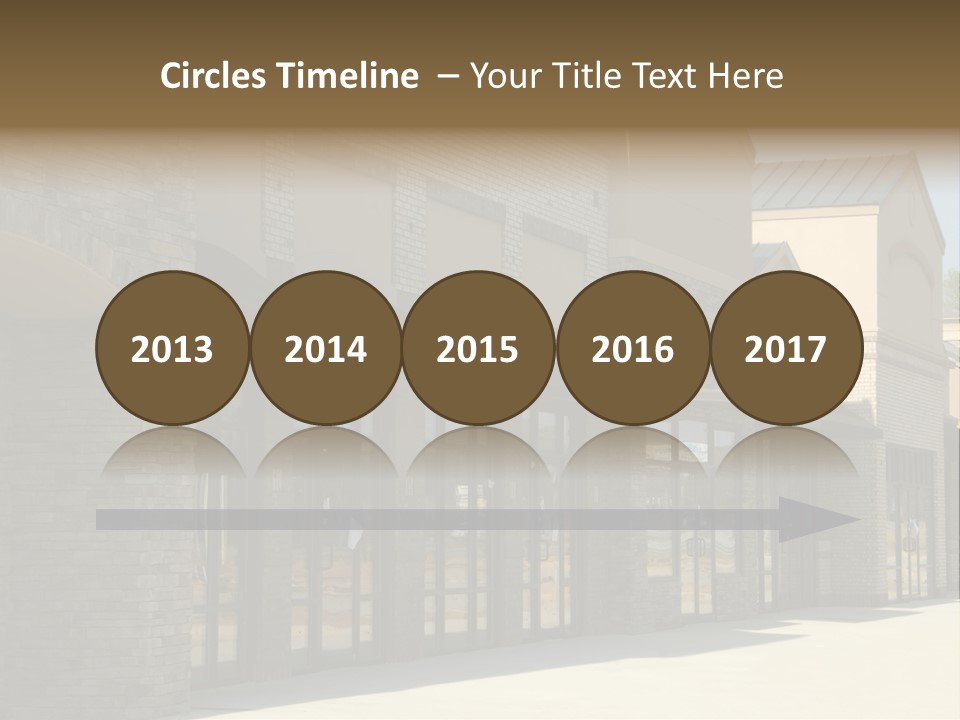 A Row Of Storefronts On A Brick Building PowerPoint Template