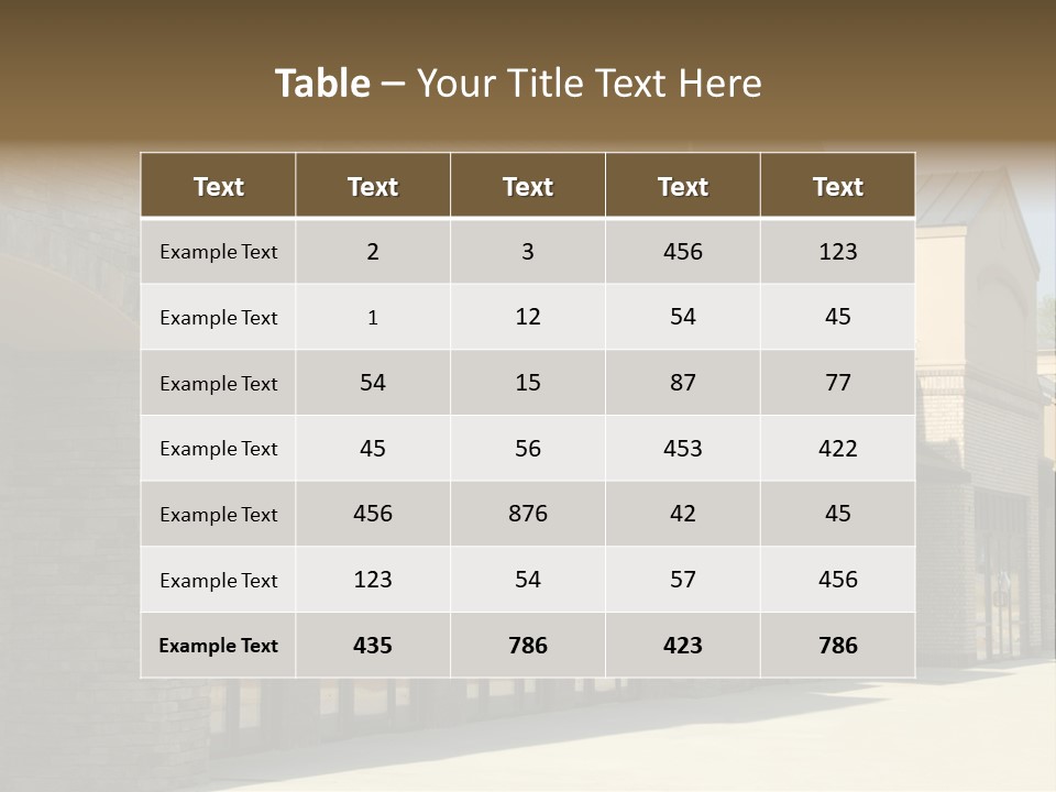A Row Of Storefronts On A Brick Building PowerPoint Template