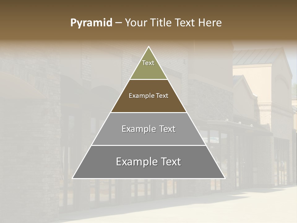A Row Of Storefronts On A Brick Building PowerPoint Template