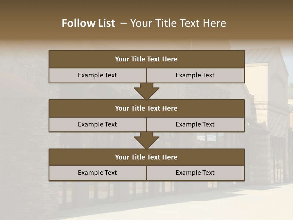 A Row Of Storefronts On A Brick Building PowerPoint Template