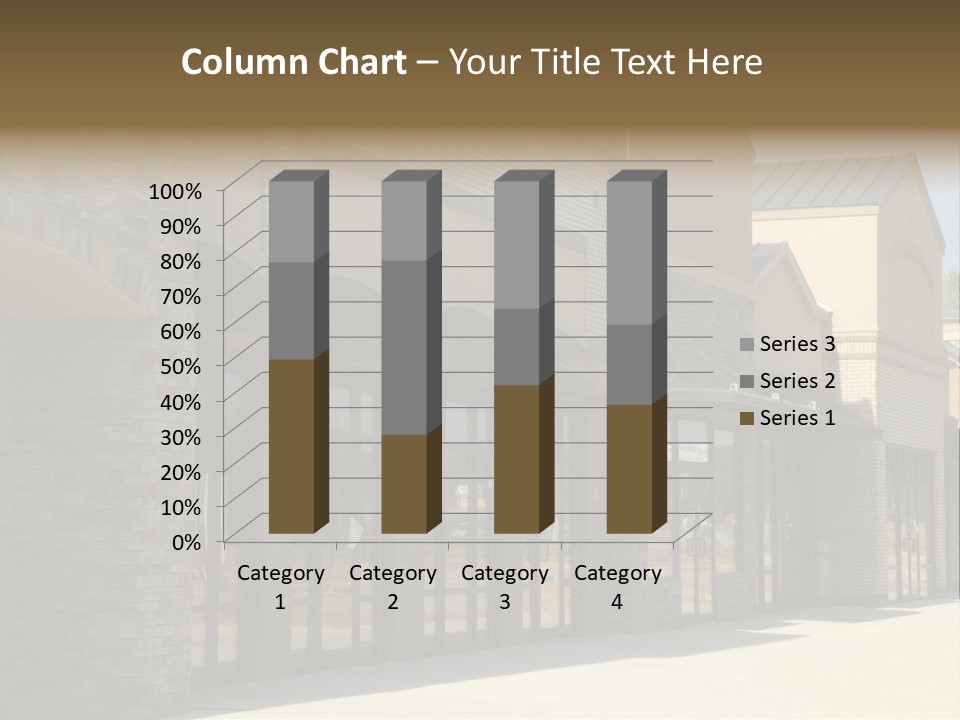 A Row Of Storefronts On A Brick Building PowerPoint Template