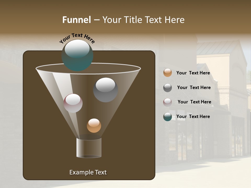 A Row Of Storefronts On A Brick Building PowerPoint Template