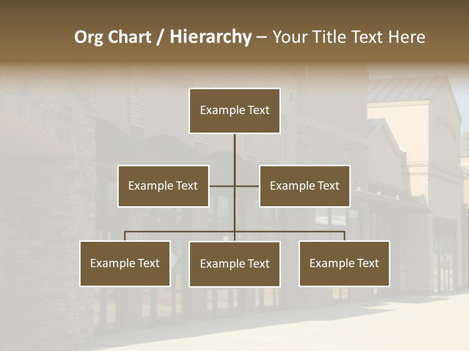 A Row Of Storefronts On A Brick Building PowerPoint Template