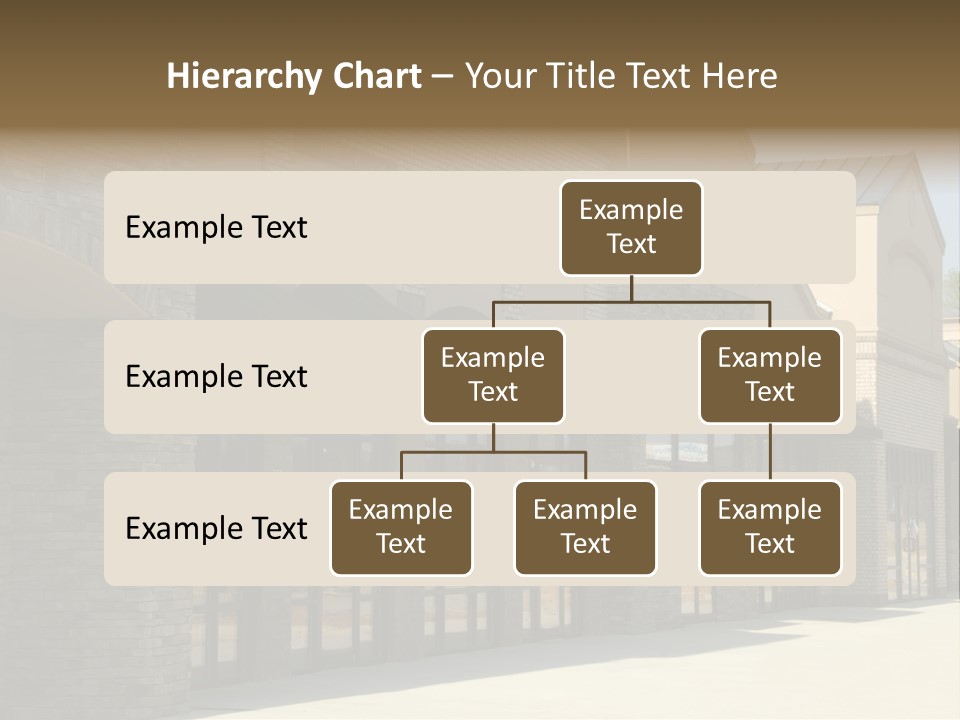 A Row Of Storefronts On A Brick Building PowerPoint Template