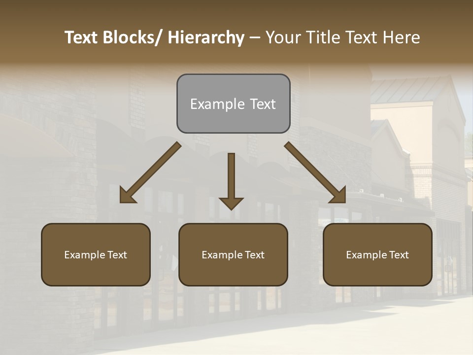 A Row Of Storefronts On A Brick Building PowerPoint Template