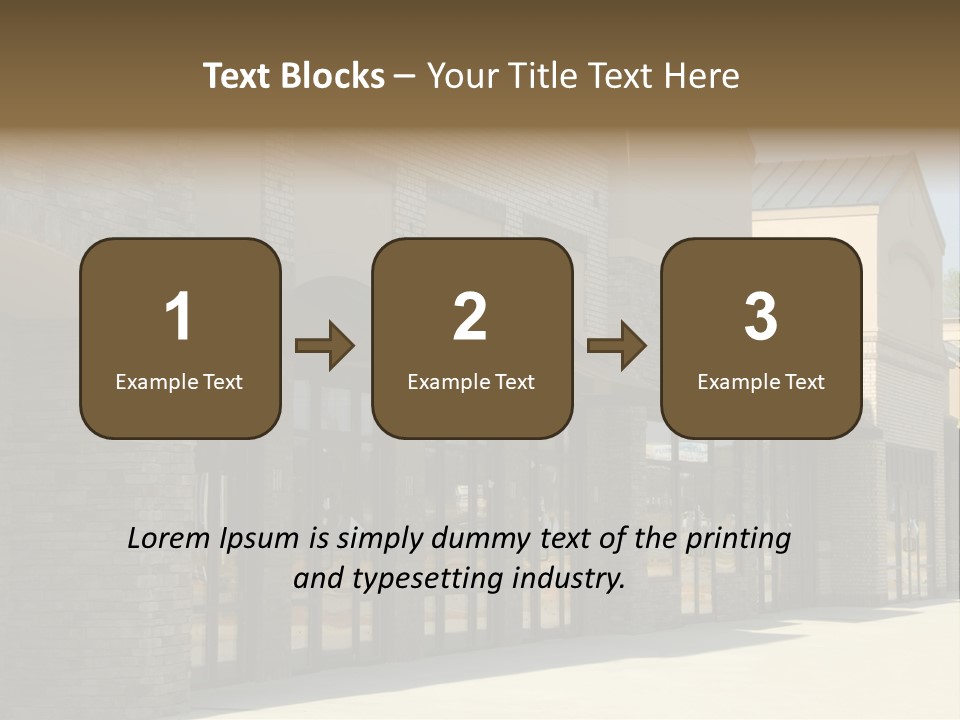 A Row Of Storefronts On A Brick Building PowerPoint Template