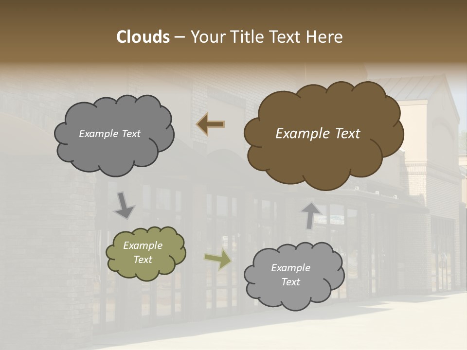 A Row Of Storefronts On A Brick Building PowerPoint Template
