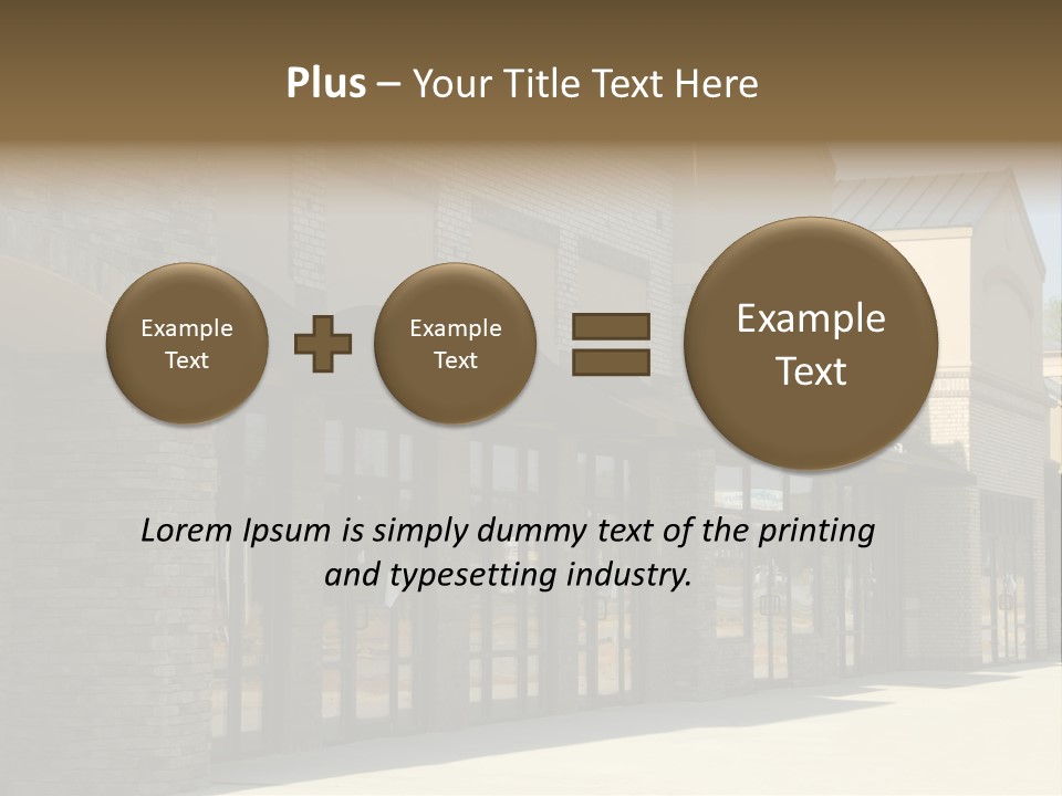 A Row Of Storefronts On A Brick Building PowerPoint Template