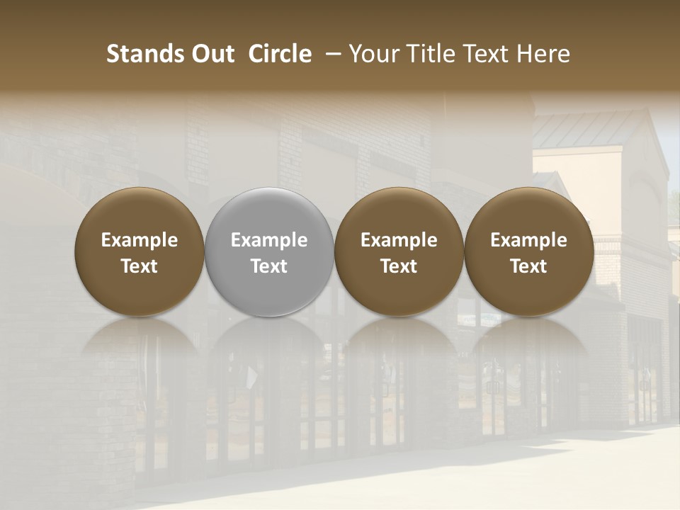 A Row Of Storefronts On A Brick Building PowerPoint Template