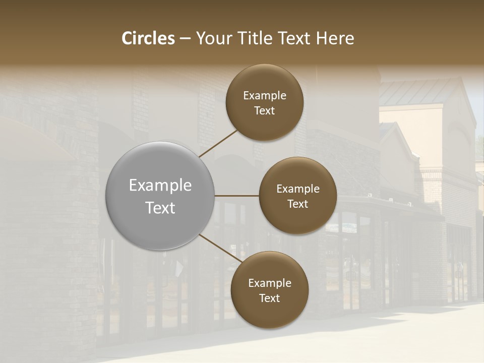 A Row Of Storefronts On A Brick Building PowerPoint Template
