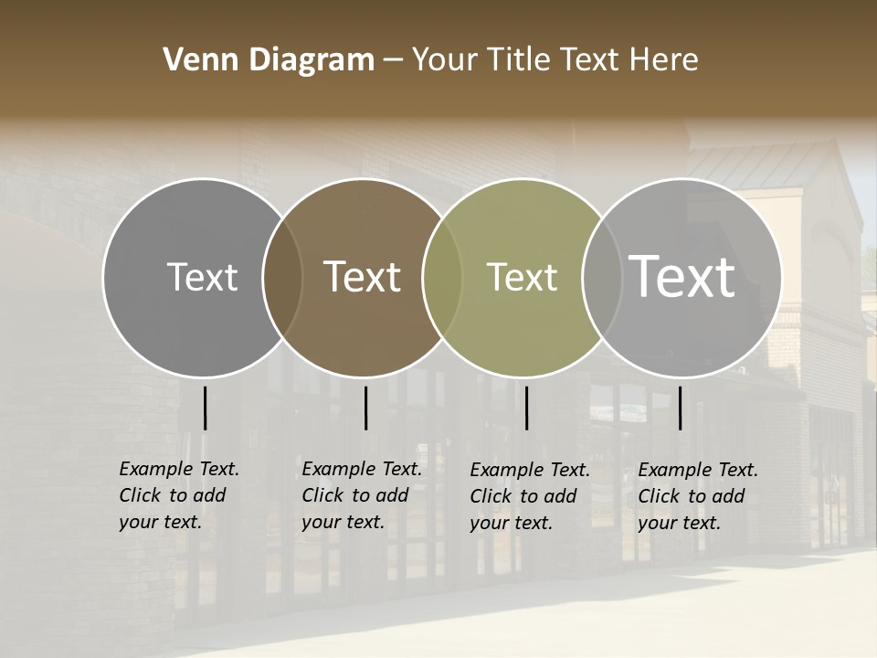 A Row Of Storefronts On A Brick Building PowerPoint Template
