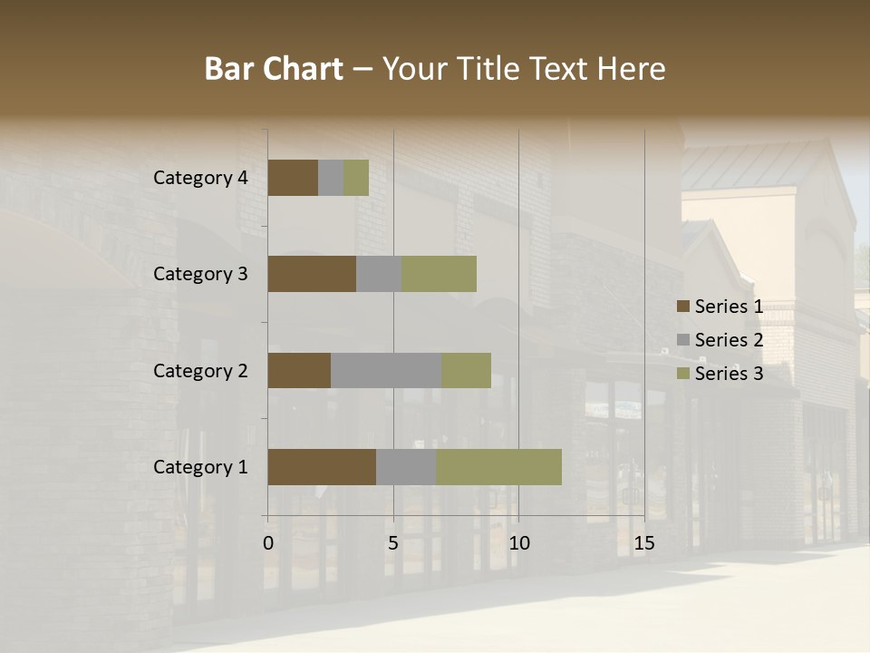A Row Of Storefronts On A Brick Building PowerPoint Template