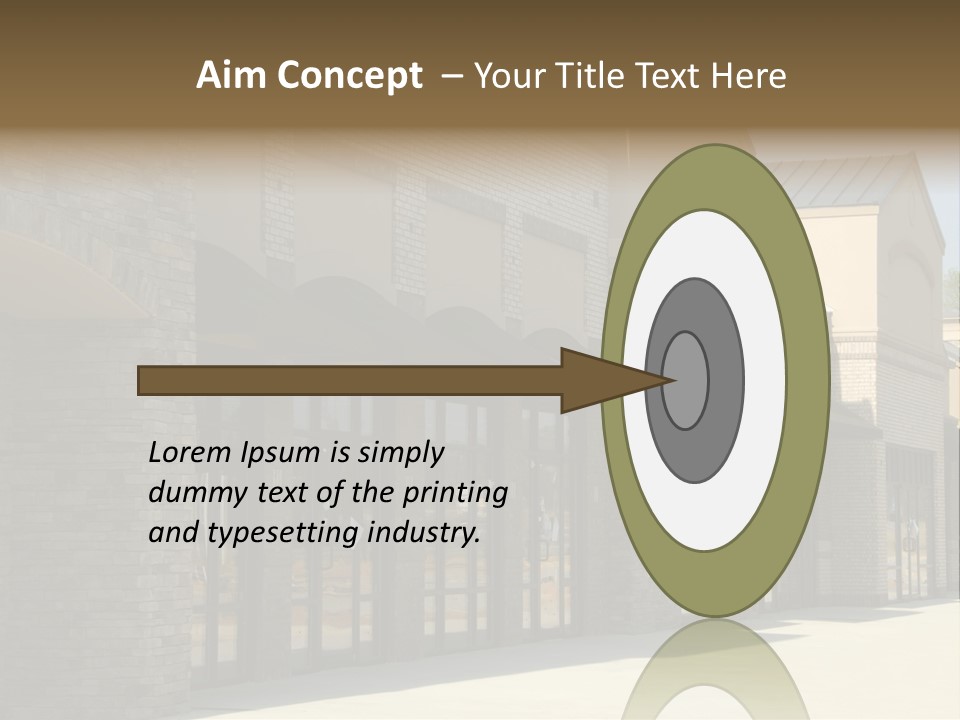 A Row Of Storefronts On A Brick Building PowerPoint Template