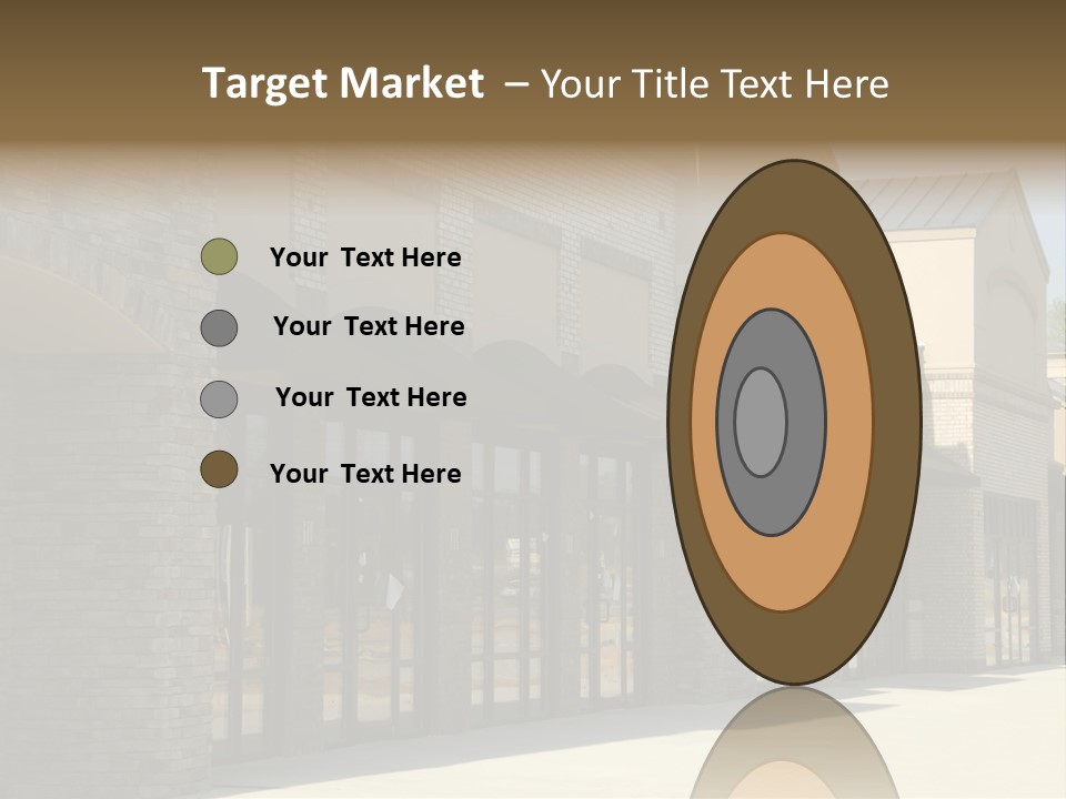 A Row Of Storefronts On A Brick Building PowerPoint Template