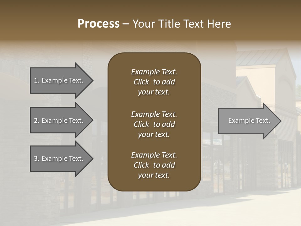 A Row Of Storefronts On A Brick Building PowerPoint Template