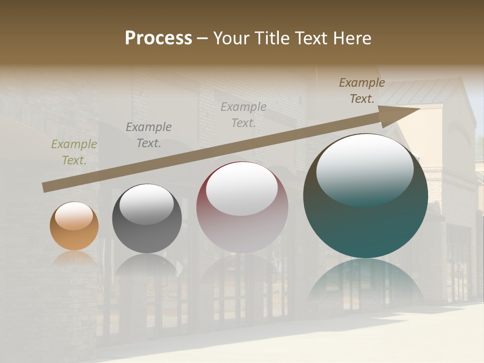 A Row Of Storefronts On A Brick Building PowerPoint Template