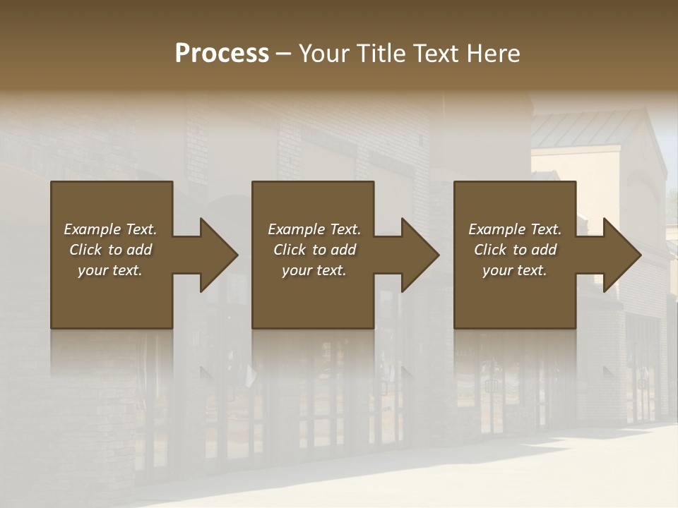 A Row Of Storefronts On A Brick Building PowerPoint Template
