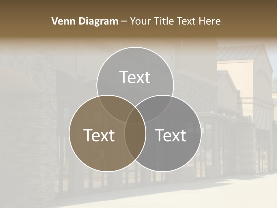 A Row Of Storefronts On A Brick Building PowerPoint Template