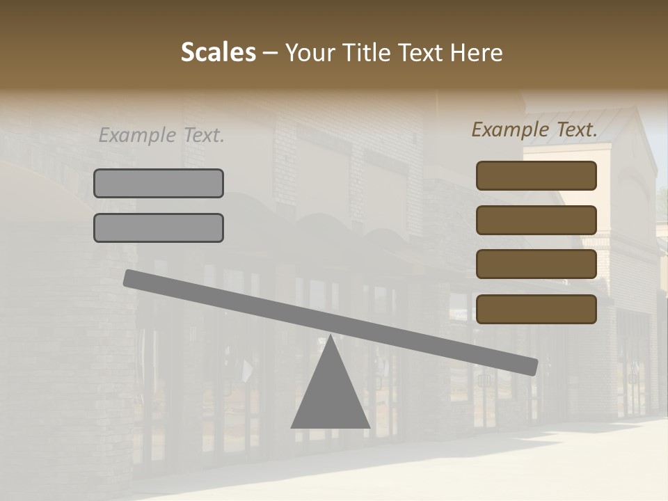 A Row Of Storefronts On A Brick Building PowerPoint Template