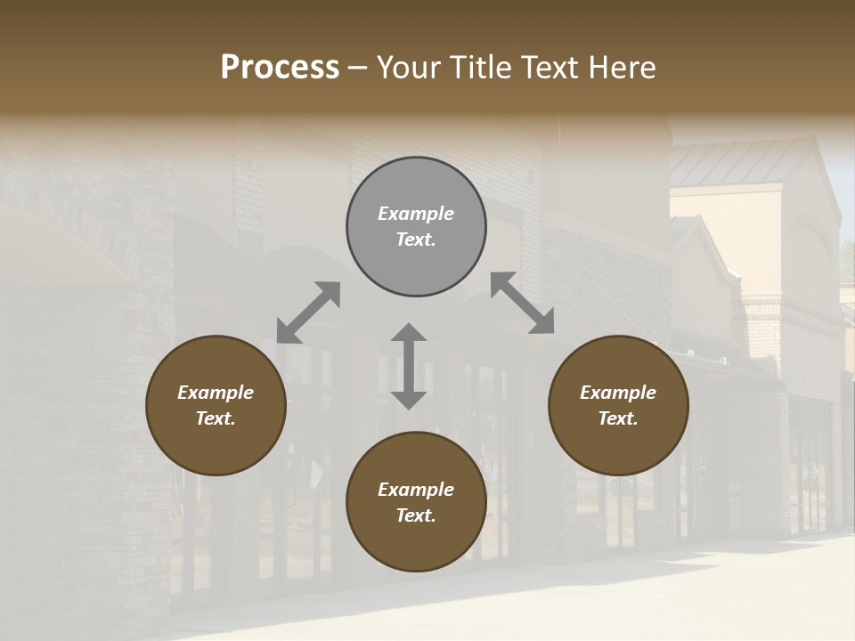 A Row Of Storefronts On A Brick Building PowerPoint Template