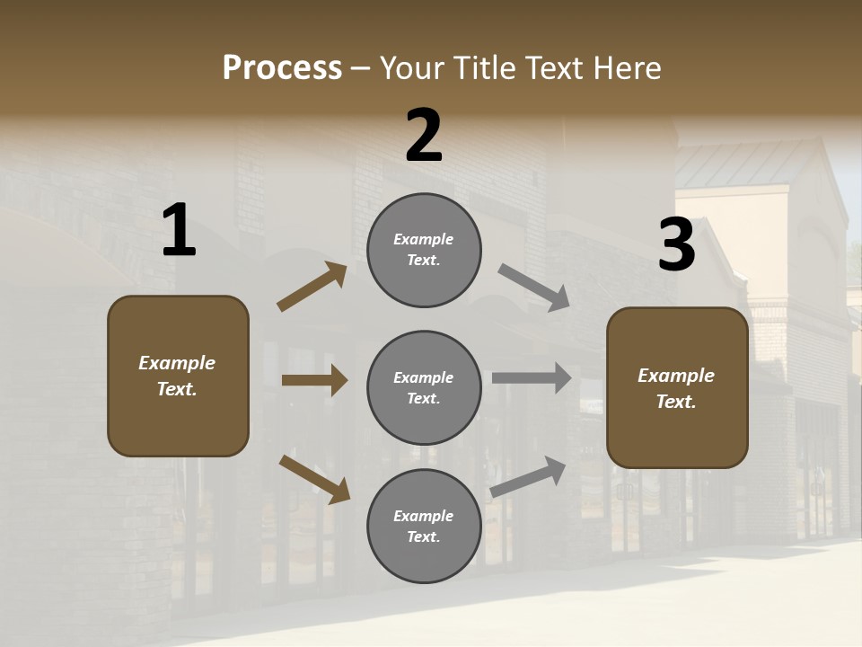 A Row Of Storefronts On A Brick Building PowerPoint Template