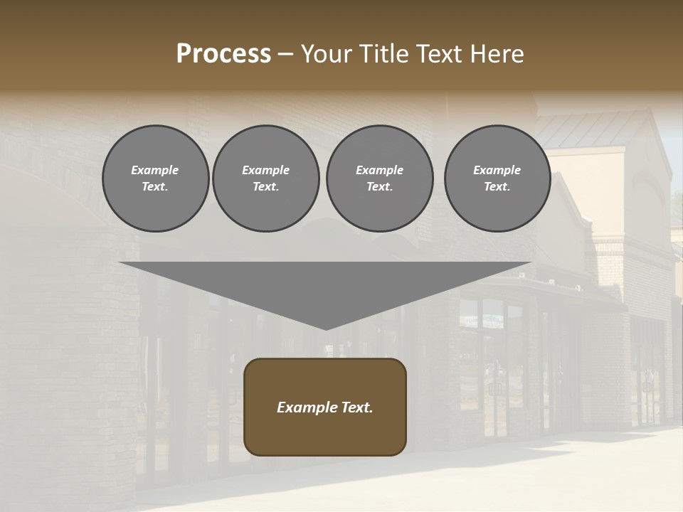 A Row Of Storefronts On A Brick Building PowerPoint Template