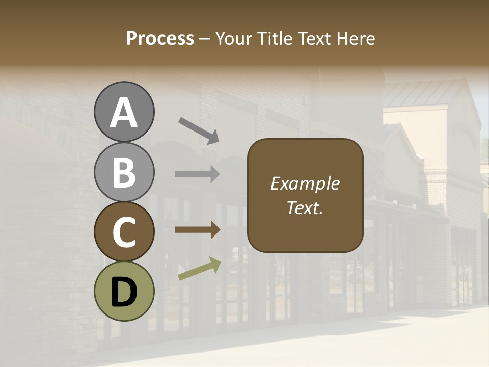 A Row Of Storefronts On A Brick Building PowerPoint Template