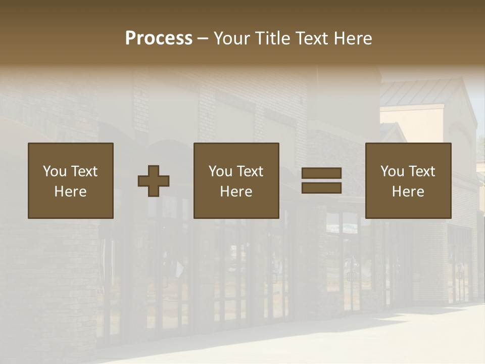 A Row Of Storefronts On A Brick Building PowerPoint Template