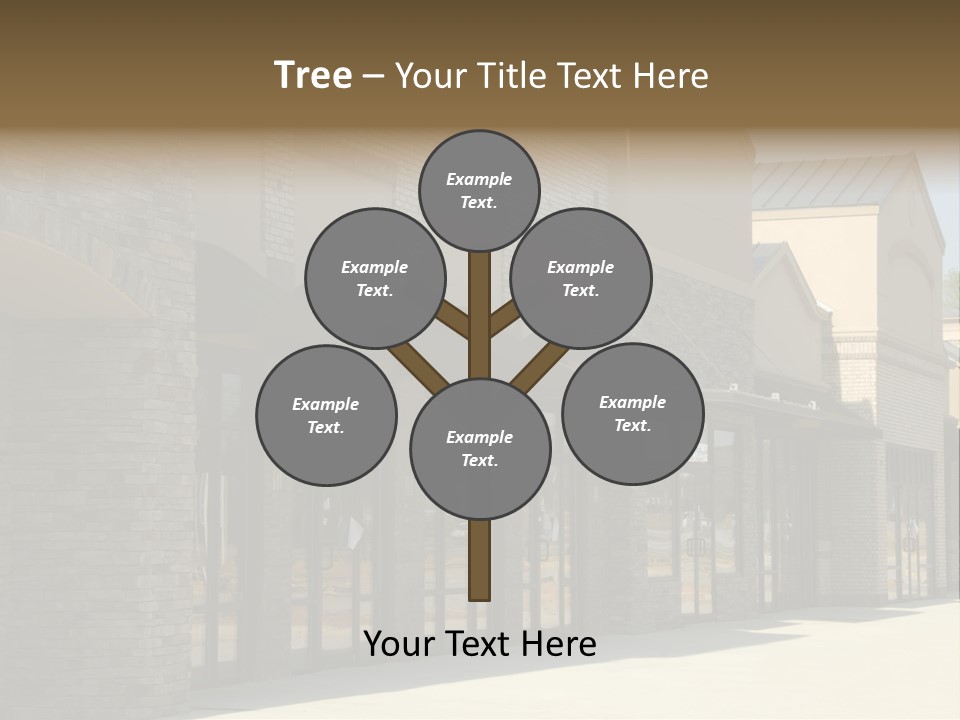 A Row Of Storefronts On A Brick Building PowerPoint Template
