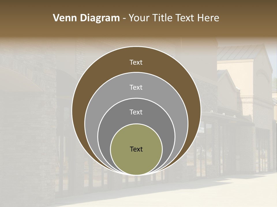 A Row Of Storefronts On A Brick Building PowerPoint Template