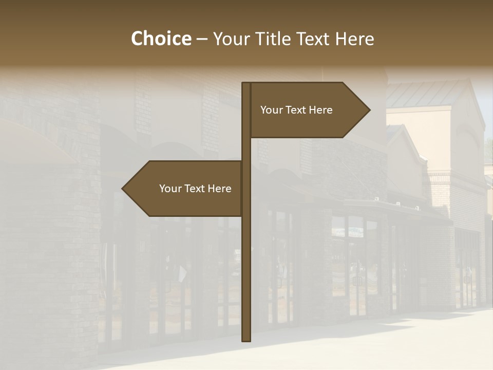 A Row Of Storefronts On A Brick Building PowerPoint Template