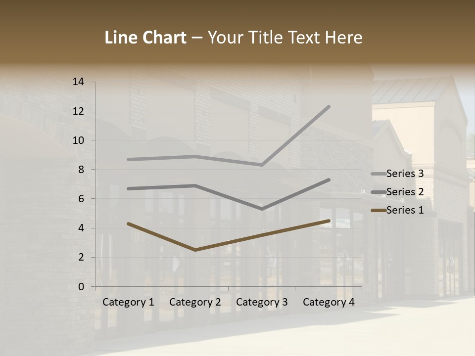 A Row Of Storefronts On A Brick Building PowerPoint Template