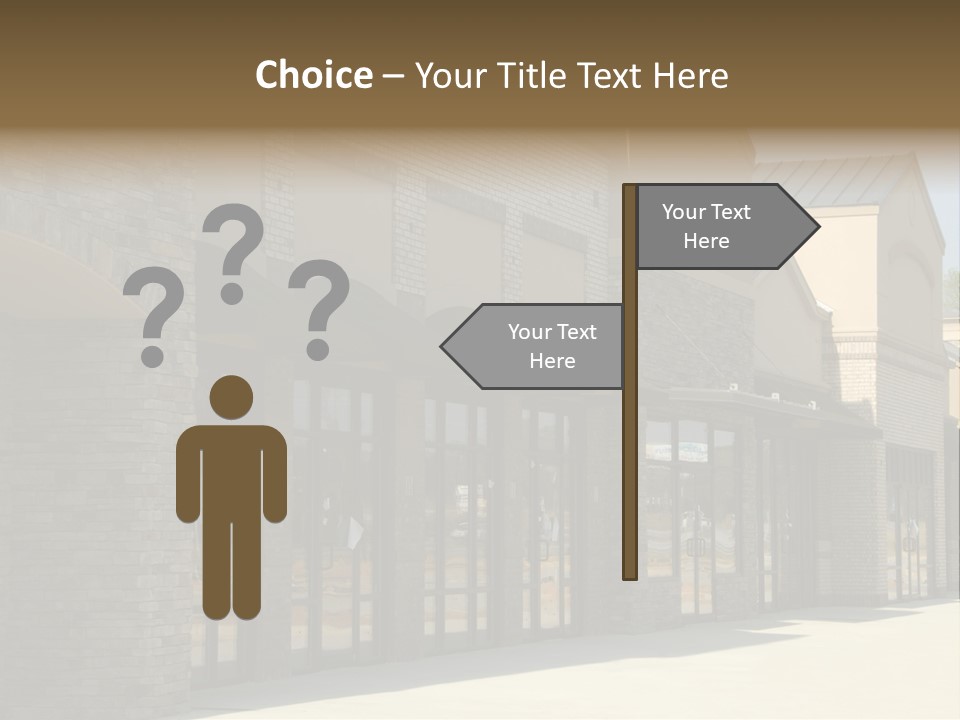 A Row Of Storefronts On A Brick Building PowerPoint Template