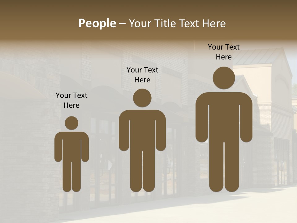 A Row Of Storefronts On A Brick Building PowerPoint Template