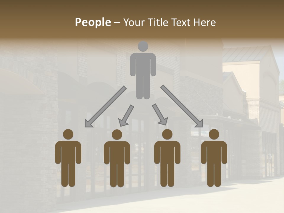 A Row Of Storefronts On A Brick Building PowerPoint Template