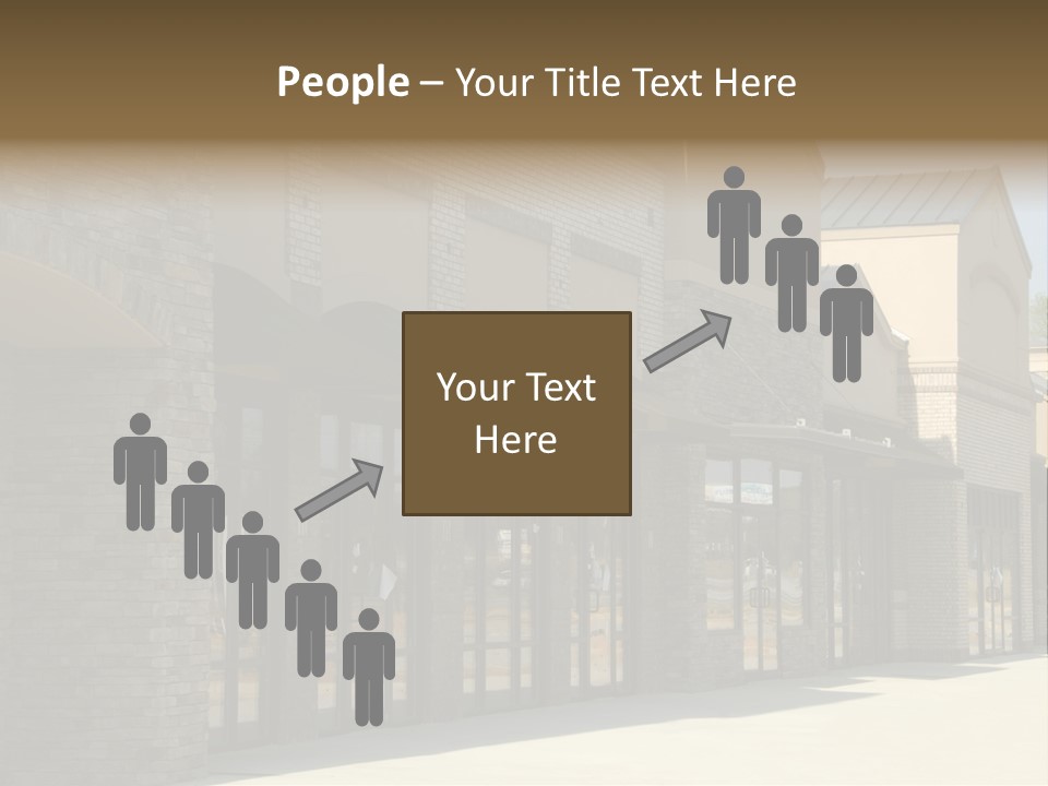 A Row Of Storefronts On A Brick Building PowerPoint Template