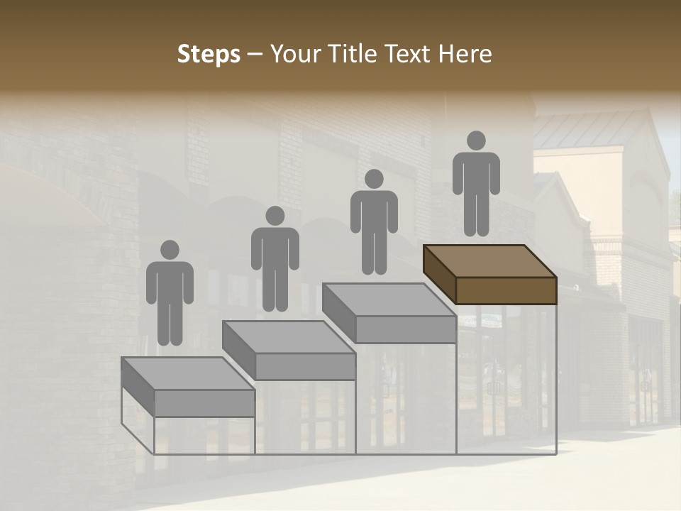 A Row Of Storefronts On A Brick Building PowerPoint Template