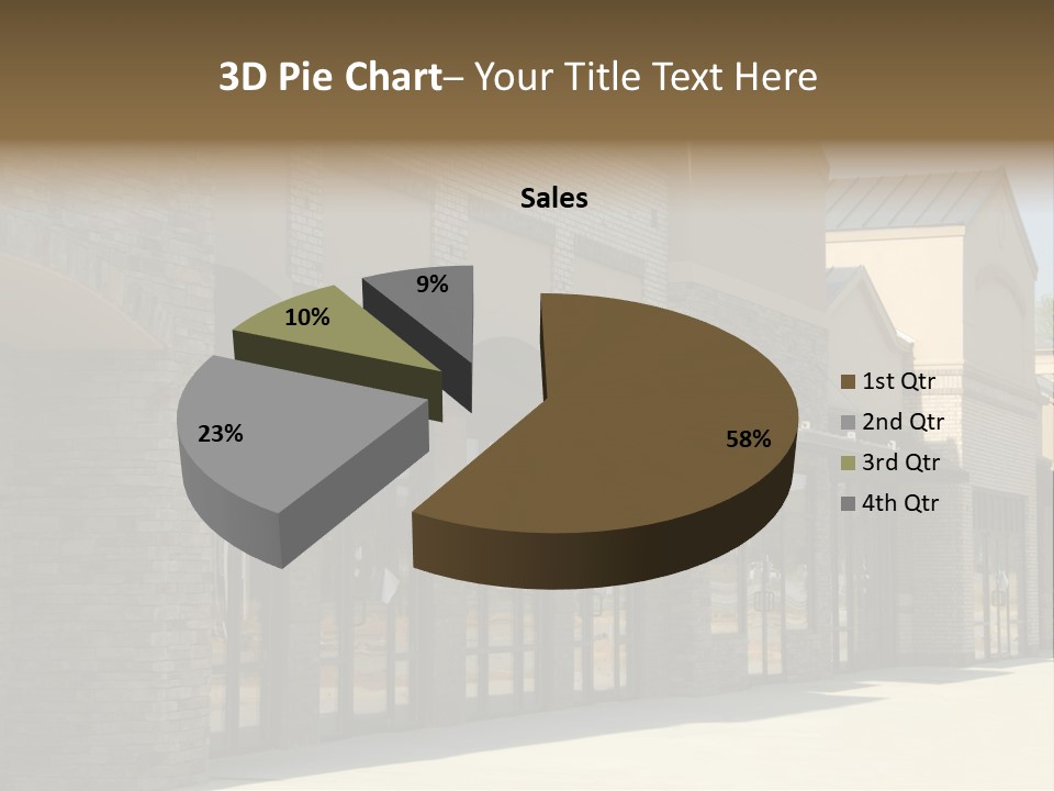 A Row Of Storefronts On A Brick Building PowerPoint Template