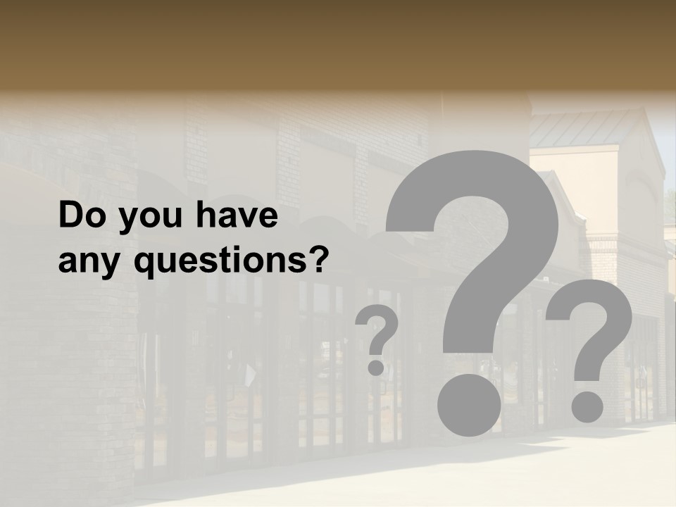 A Row Of Storefronts On A Brick Building PowerPoint Template