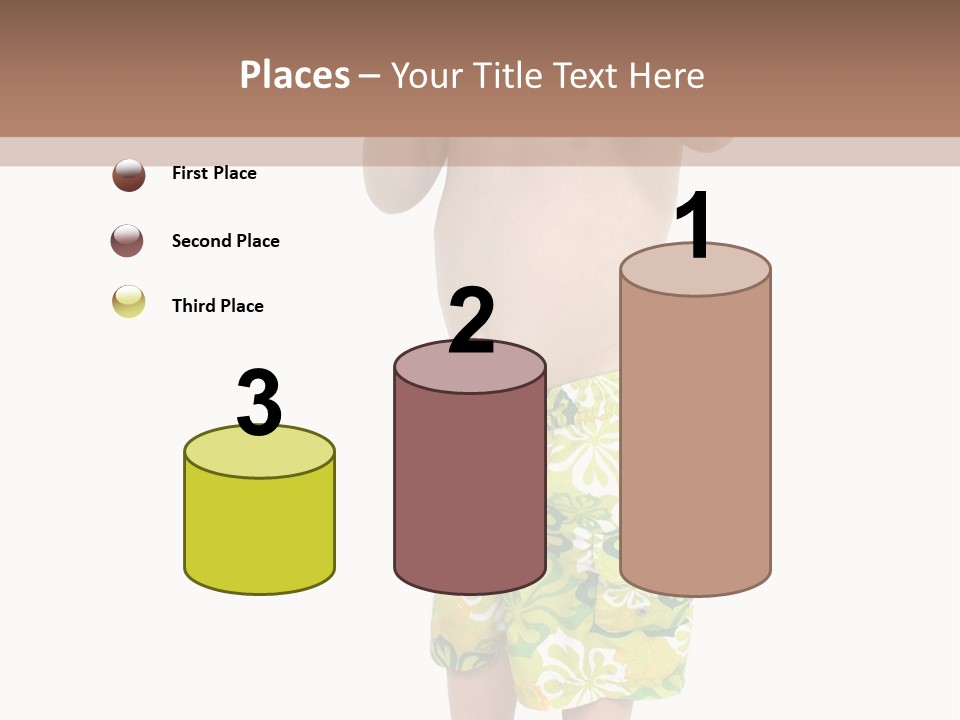 Boy Child In Swimsuit With Goggles And Snorkel. PowerPoint Template