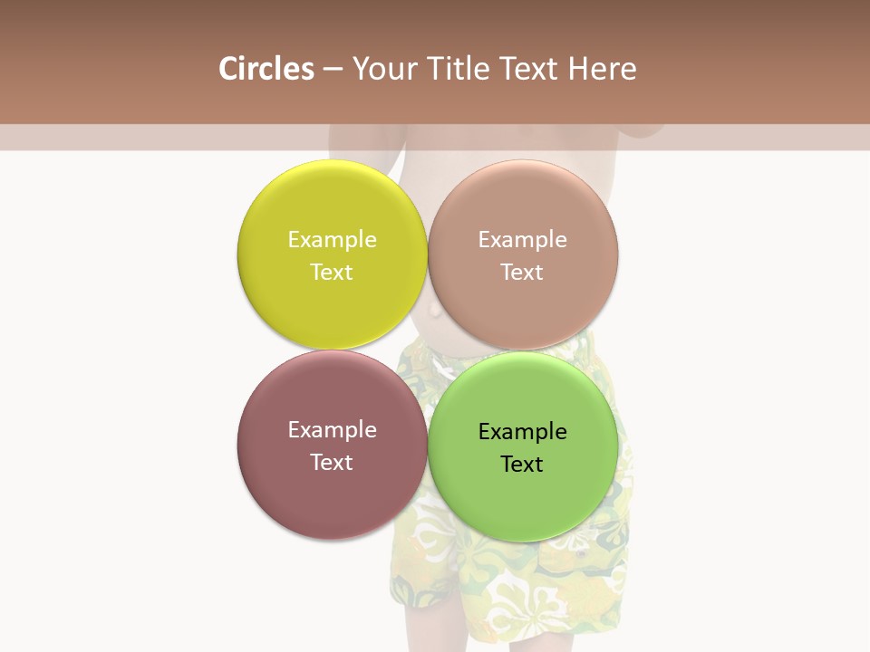 Boy Child In Swimsuit With Goggles And Snorkel. PowerPoint Template