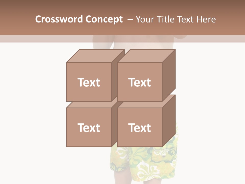 Boy Child In Swimsuit With Goggles And Snorkel. PowerPoint Template