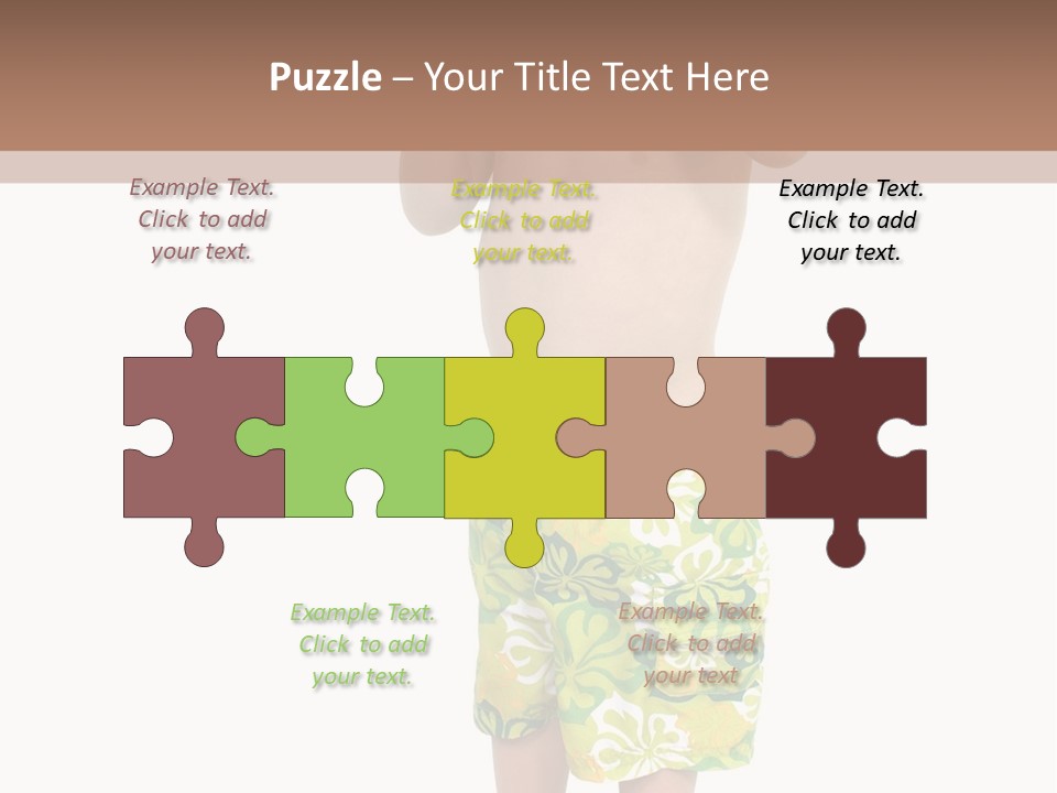 Boy Child In Swimsuit With Goggles And Snorkel. PowerPoint Template