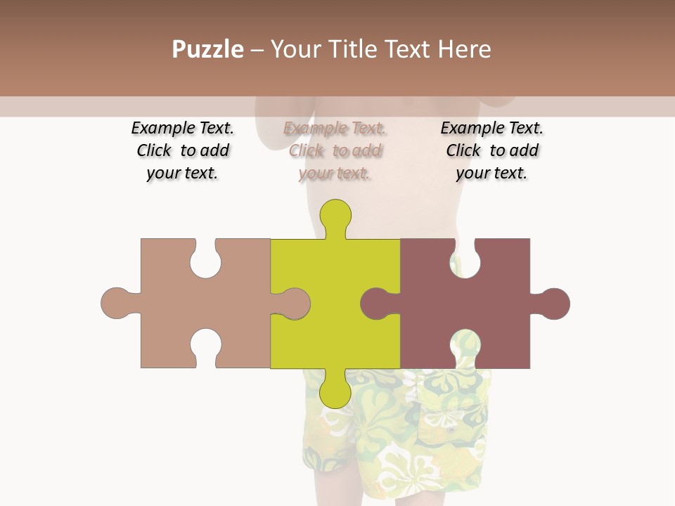 Boy Child In Swimsuit With Goggles And Snorkel. PowerPoint Template