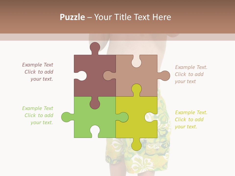 Boy Child In Swimsuit With Goggles And Snorkel. PowerPoint Template