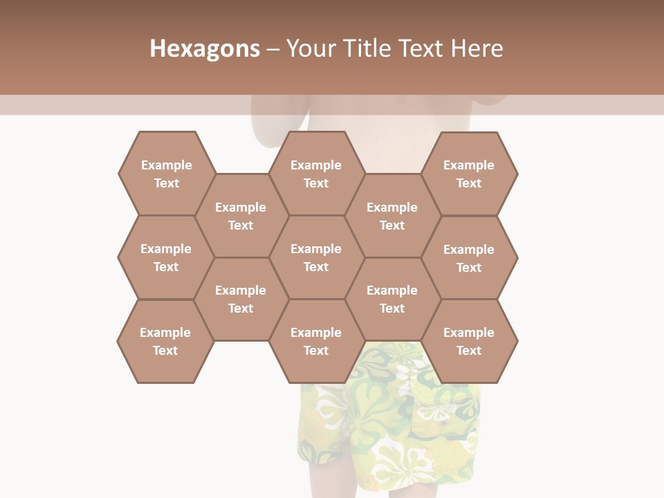 Boy Child In Swimsuit With Goggles And Snorkel. PowerPoint Template