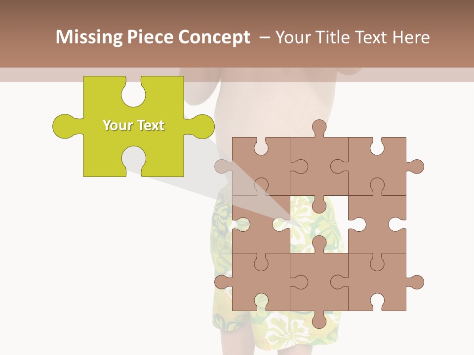 Boy Child In Swimsuit With Goggles And Snorkel. PowerPoint Template