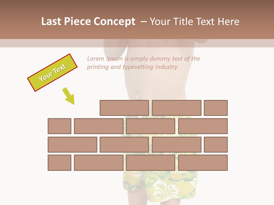 Boy Child In Swimsuit With Goggles And Snorkel. PowerPoint Template